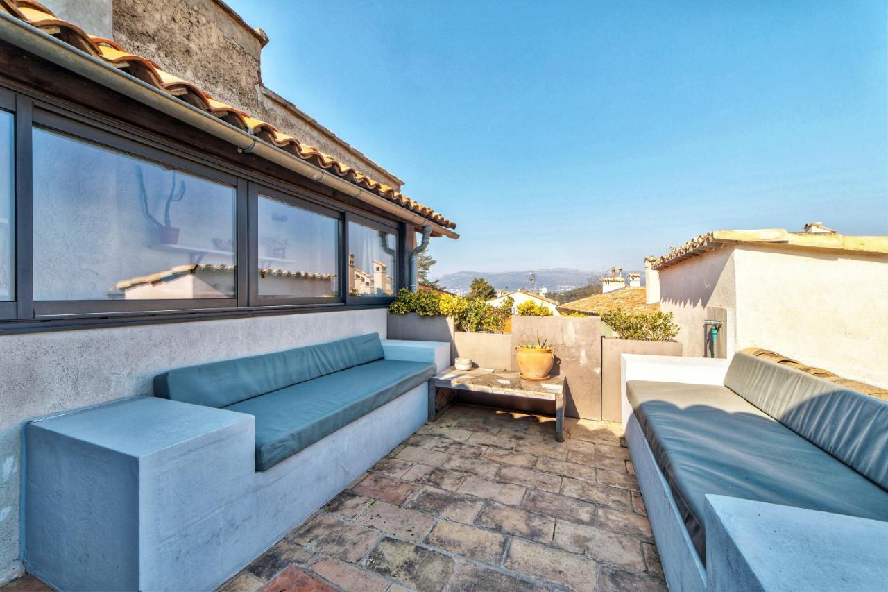 Townhouse Mougins In The Old Village, Fantastic View, Sea And Mountains מראה חיצוני תמונה